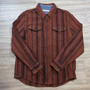 Outerknown Blanket Shirt Men's Large Brown Flannel Striped Revivalist